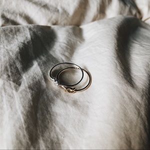 Set of two (2) Knot Friendship Rings—Silver & Gold